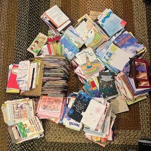 READ DESCRIPTION Huge Lot Of Cards And Envelopes Mixed Holidays And Birthdays  T